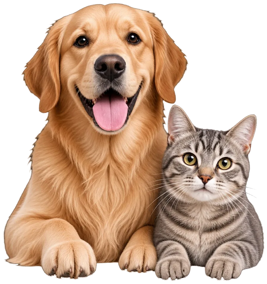 Bir köpek ve bir kedi